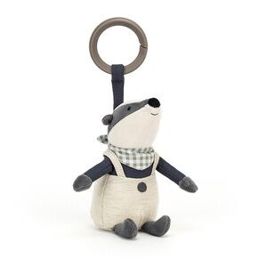 NWT Jellycat Little Rambler Badger Rattle